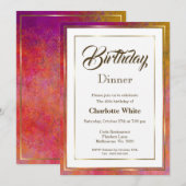 Elegant Gold Lijst 40e geboortedag Kaart (Voorkant / Achterkant)