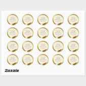 Elegant Gold Lijst 50th Wedding Jubileum Melami Ronde Sticker (Vel)