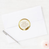 Elegant Gold Lijst 50th Wedding Jubileum Melami Ronde Sticker (Envelop)