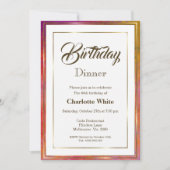 Elegant Gold Lijst 60th Birthday Dinner Invitation Kaart (Voorkant)