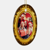 Elegant Gold Lijst - Aangepast fotoovaal Keramisch Ornament (Rechts)