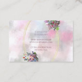 Elegant Gold Lijst Abstracte Waterverf Flowers Top Visitekaartje (Achterkant)