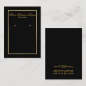 Elegant Gold Lijst Black earing Display Card Visitekaartje (Voorkant / Achterkant)