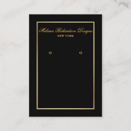 Elegant Gold Lijst Black earing Display Card Visitekaartje