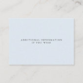 Elegant Gold Lijst Bleek Dusty Blue Leaves Informatiekaartje (Achterkant)