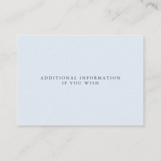 Elegant Gold Lijst Bleek Dusty Blue Leaves Informatiekaartje (Achterkant)