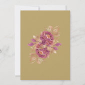 Elegant Gold Lijst & Bourgogne Roos Quinceanera Kaart (Achterkant)