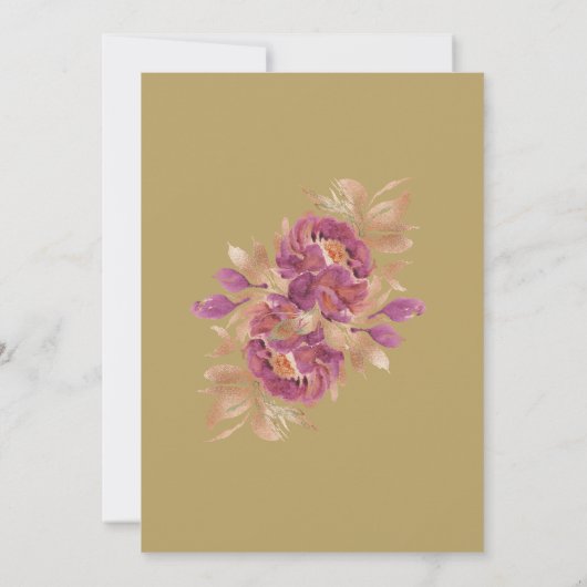 Elegant Gold Lijst & Bourgogne Roos Quinceanera Kaart (Achterkant)