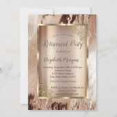 Elegant Gold Lijst, bruine marmer Retirement Kaart (Voorkant)