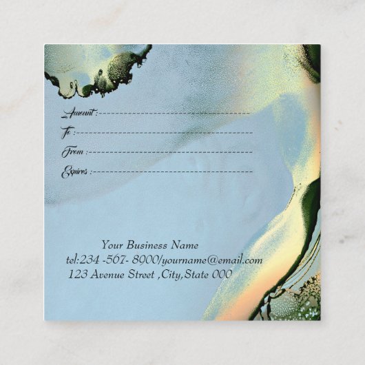 Elegant Gold Lijst, Confetti Alcohol Inkt Kortingskaartje (Achterkant)