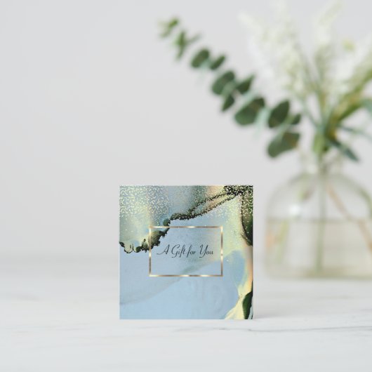 Elegant Gold Lijst, Confetti Alcohol Inkt Kortingskaartje (Staand voorkant)