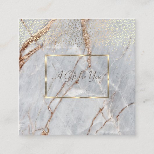 Elegant Gold Lijst, Confetti Marble Kortingskaartje (Voorkant)
