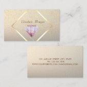 Elegant, Gold Lijst, Confetti Waterverf Magnolia Visitekaartje (Voorkant / Achterkant)