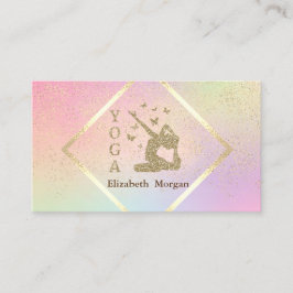 Elegant Gold Lijst, Confetti, Yoga Instructor Visitekaartje