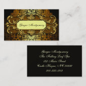 Elegant Gold Lijst Damask Visitekaartje (Voorkant / Achterkant)