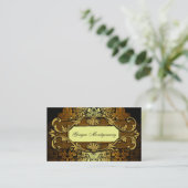 Elegant Gold Lijst Damask Visitekaartje (Staand voorkant)