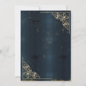 Elegant Gold Lijst Dark Blue 50th Birthday Kaart (Achterkant)