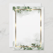 Elegant Gold Lijst, Eucalyptus Greenery Retirement Kaart (Achterkant)
