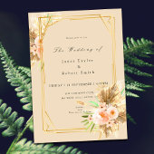 Elegant Gold Lijst Floral Blush Border Wedding Kaart