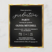 Elegant Gold Lijst Graduy Party-uitnodiging Flyer (Voorkant)