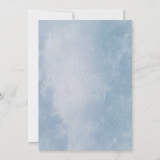 Elegant Gold Lijst Greenery Dusty Blue Wedding Kaart (Achterkant)