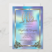 Elegant Gold Lijst, holografisch 50e verjaardag Kaart (Voorkant)