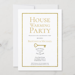 Elegant Gold Lijst Housewarming Party Kaart