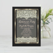 Elegant Gold Lijst Lace Retirement Kaart (Staand voorkant)