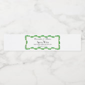 Elegant Gold-Lijst met groene bladeren met DIY BG Waterfles Etiket (Enkel label)