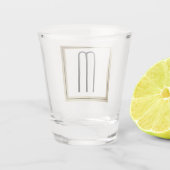 Elegant Gold Lijst Monogram Shot Glas (Achterkant)