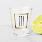 Elegant Gold Lijst Monogram Shot Glas (Voorkant)