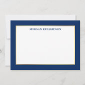 Elegant Gold Lijst Navy Blue - Kies formaat - Notitiekaartje (Voorkant)