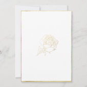 Elegant Gold Lijst Peony Sketch Boho Vrijgezellenf Kaart (Achterkant)