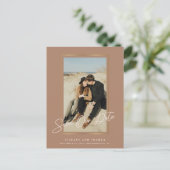 Elegant Gold Lijst Photo Wedding Save the Date Aankondigingskaart (Staand voorkant)