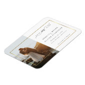 Elegant Gold Lijst Photo Wedding Save the Date Magneet (Linkerzijde)