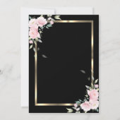 Elegant Gold Lijst Pink Flowers Retirement Kaart (Achterkant)