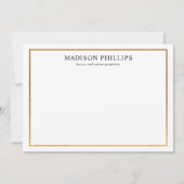 Elegant Gold Lijst Realtor — Aangepaste schrijfben Notitiekaartje (Voorkant)