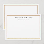 Elegant Gold Lijst Realtor — Aangepaste schrijfben Notitiekaartje (Voorkant / Achterkant)