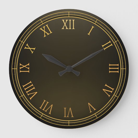 Elegant Gold Lijst & Roman Numerals | Wandklok (Voorkant)