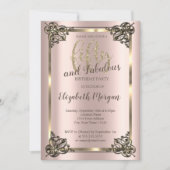 Elegant Gold Lijst, Roos Gold 50e verjaardag Kaart (Voorkant)