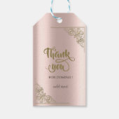 Elegant Gold Lijst Roos Gold Hartelijk dank Cadeaulabel (Voorkant)