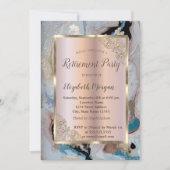 Elegant Gold Lijst, Roos Gold, marmer Retirement Kaart (Voorkant)