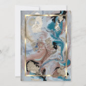 Elegant Gold Lijst, Roos Gold, marmer Retirement Kaart (Achterkant)