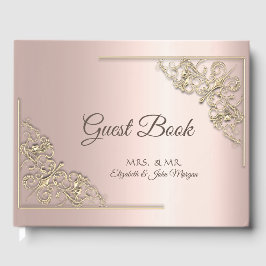 Elegant Gold Lijst Roos Gold Wedding Gastenboek