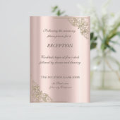 Elegant Gold Lijst Roos Gold Weduwen Ontvangen Kaart (Staand voorkant)