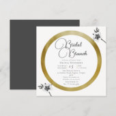 Elegant Gold Lijst Rozen Kerstmis Bridal Brunch Kaart (Voorkant / Achterkant)