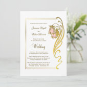 Elegant Gold Lijst Script Weduwen Kaart (Staand voorkant)