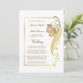 Elegant Gold Lijst Script Weduwen Kaart (Staand voorkant)