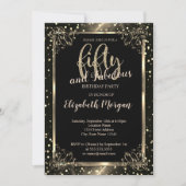 Elegant Gold Lijst, Stip 50e verjaardag Kaart (Voorkant)