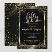 Elegant Gold Lijst, Stip 50e verjaardag Kaart (Voorkant / Achterkant)